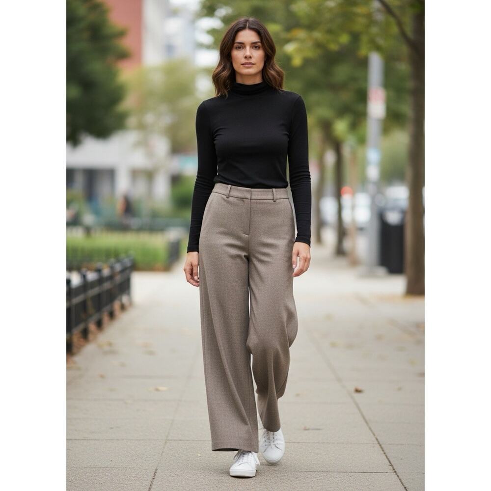 Worthington Curvy Fit Trouser Dress Pants Women 12 Light Gray Career Stretch GUC - Picture 14 of 14